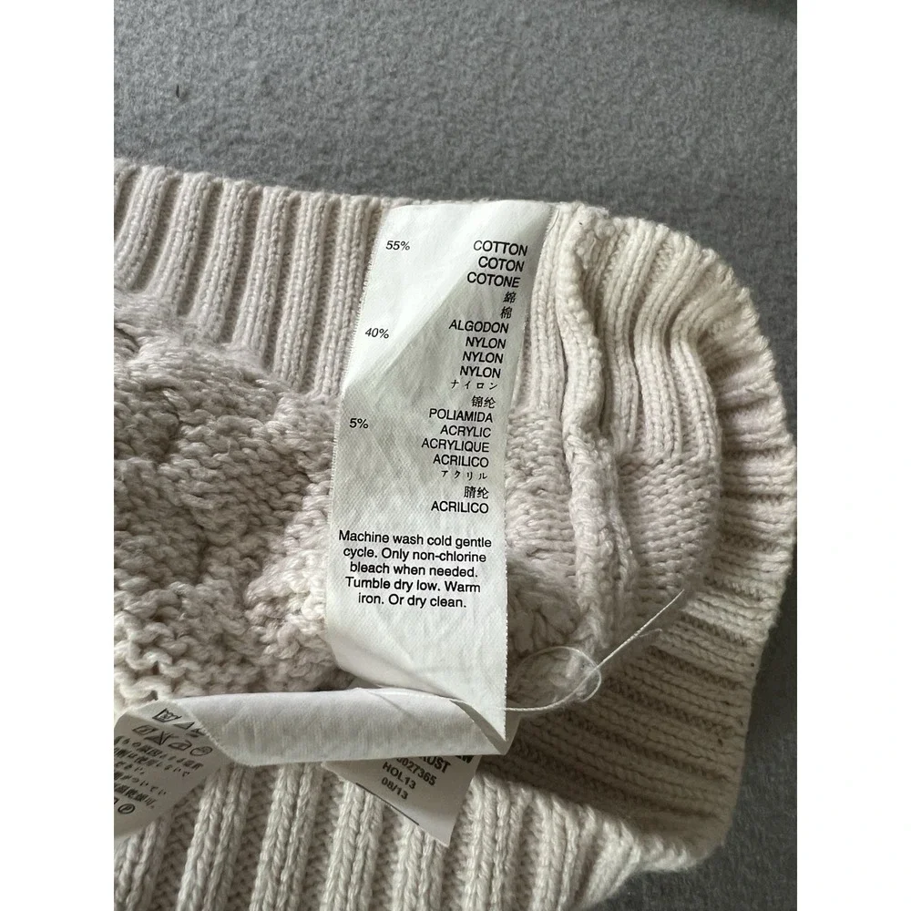 Gap Women's Large‎ Honeycomb Crew Neck Sweater Ivory Frost